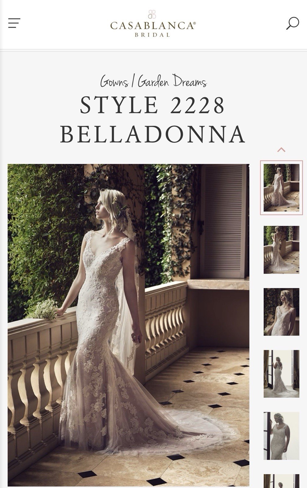 Casablanca Bridal 2228 Belladonna Lace Wedding Dress Size 10 Ivory