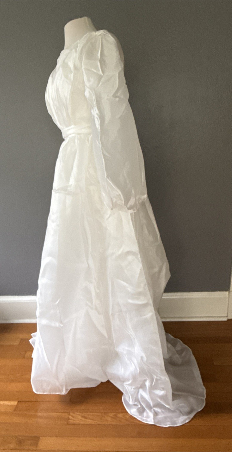 Unbranded Wedding Dress w/ Slip Dress Size 4/6 Long Balloon Sleeves
