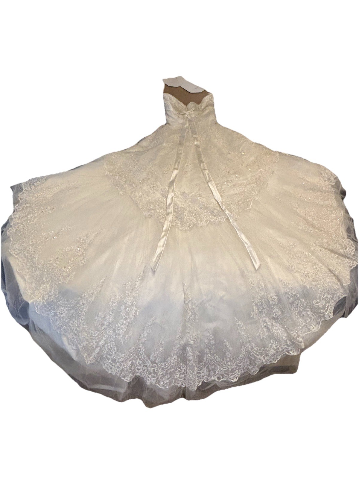 Professionally Cleaned Size 18 Wedding Dress With Built In Bustle. Stored In Box