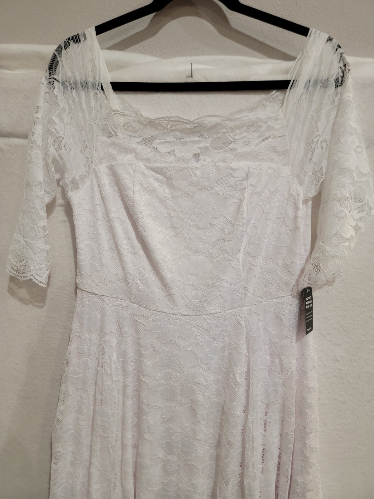 Torrid Ever After White Lace Off-Shoulder A-Line Wedding Dress Size 14 1X