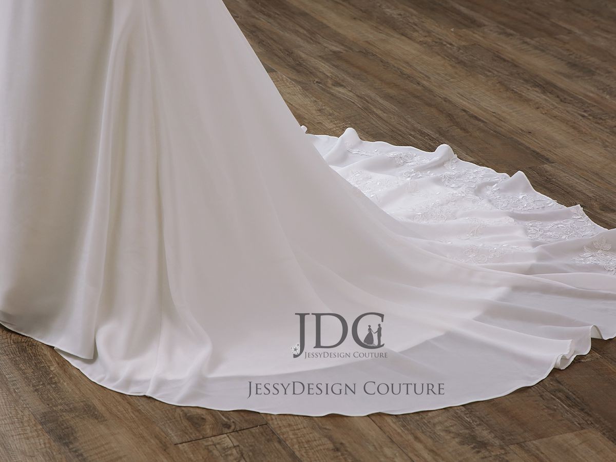 Summer fit flare crepe mermaid lace wedding dress wedding dress N. Measurement