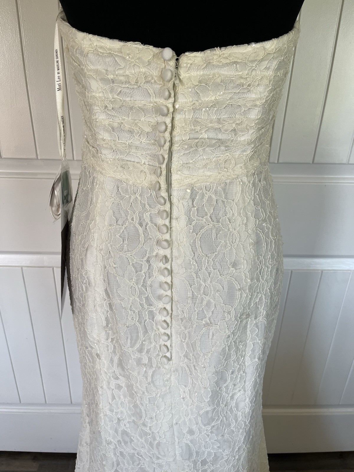 Mori Lee by Madeline Gardner Ivory Lace Strapless Wedding Dress Size 10 NWT