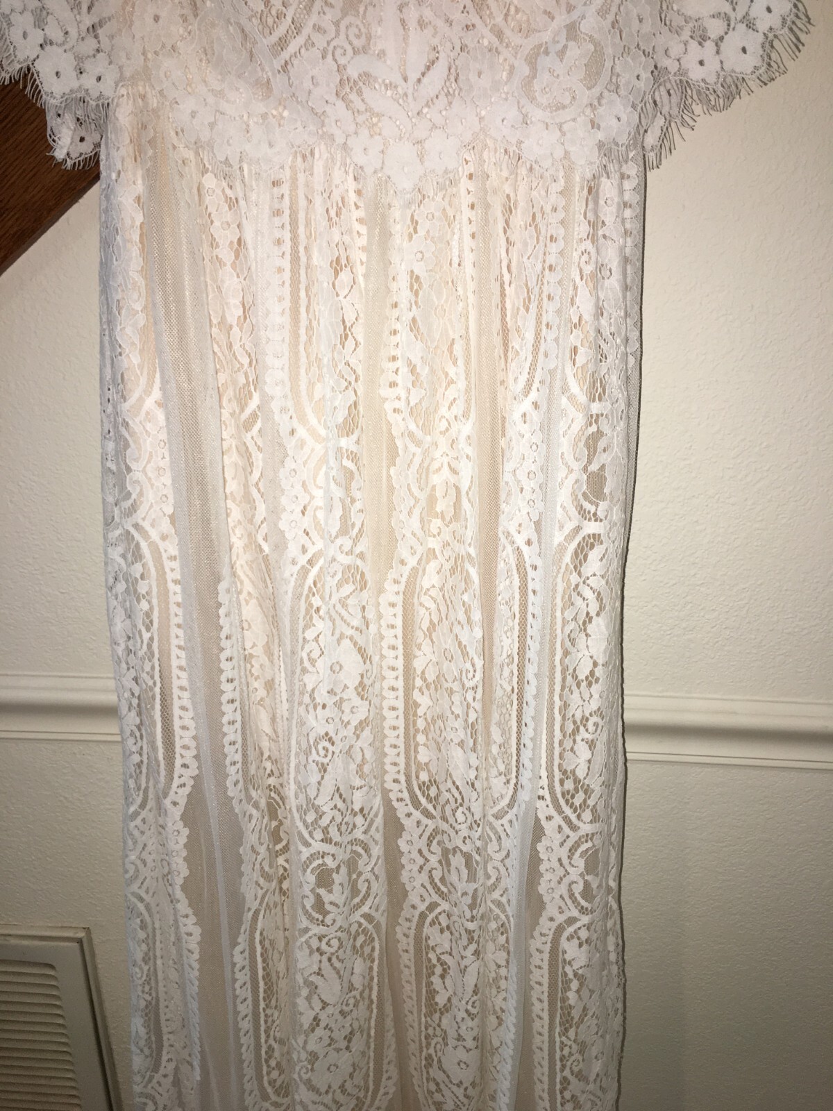WOMENS NEW CAROLINE BALTIC BORN LACE DRESS Maxi IVORY SHOWER Long WEDDING SIZE M