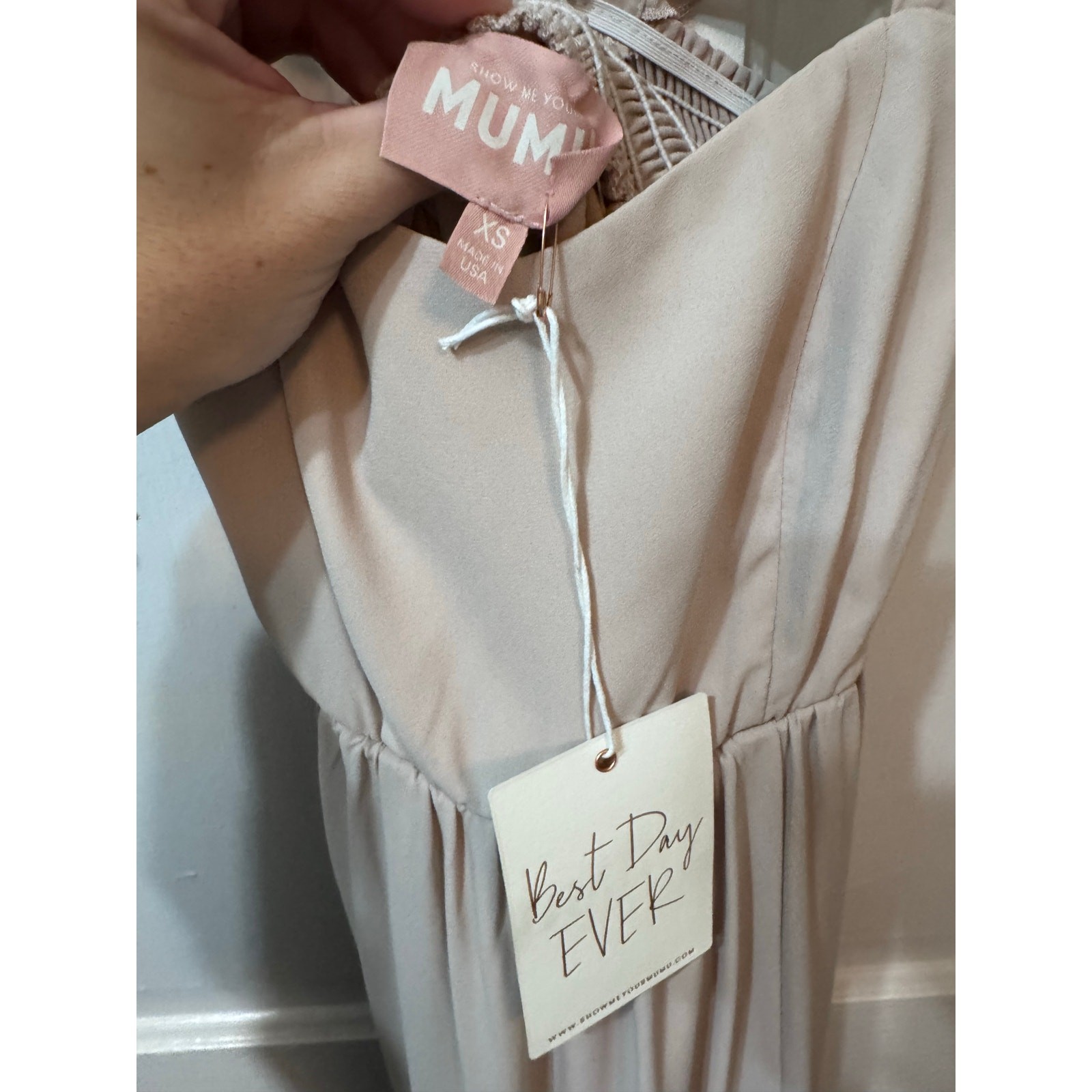 NWT Show Me Your MuMu Light Lavender Chiffon June Maxi Gown Dress Size XS