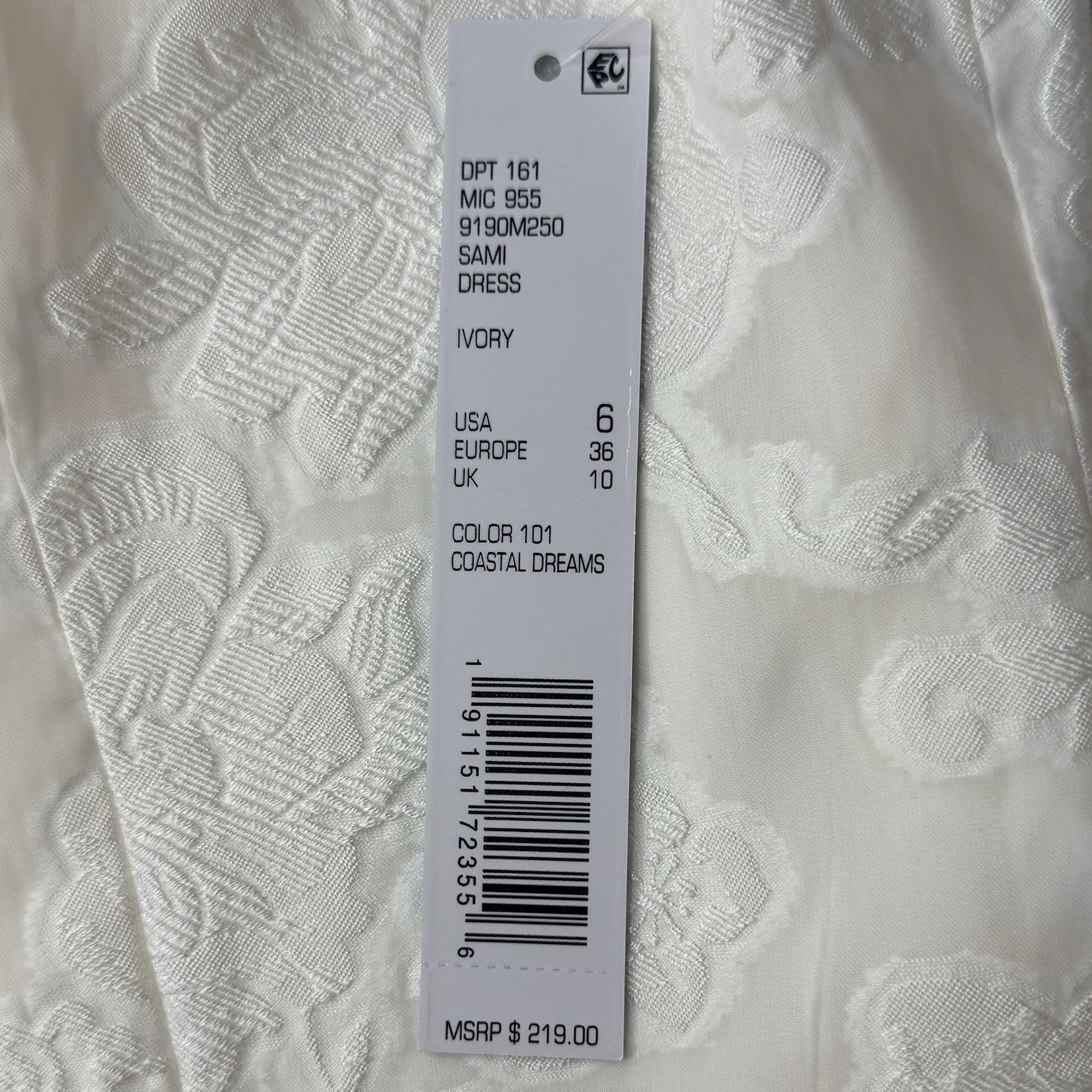 Tiered Ruffle Midi Dress Size 6 Wedding Shower Antonio Melani Ivory Jacquard NWT