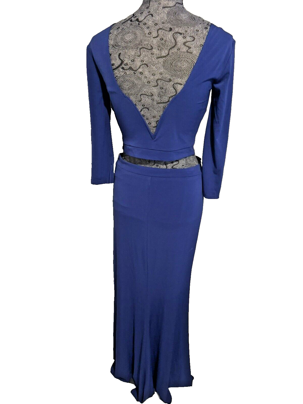 NWOT Way-In Two Piece Jewels Details Jersey Top/Long Skirt Royal Blue Size 7