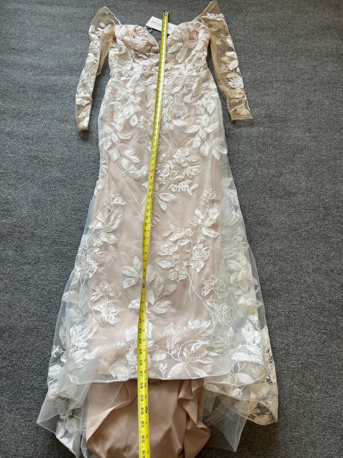 NWT $2815 Wtoo Watters Paloma Ivory Long Sleeve Lace Fit Flare Wedding Dress 12