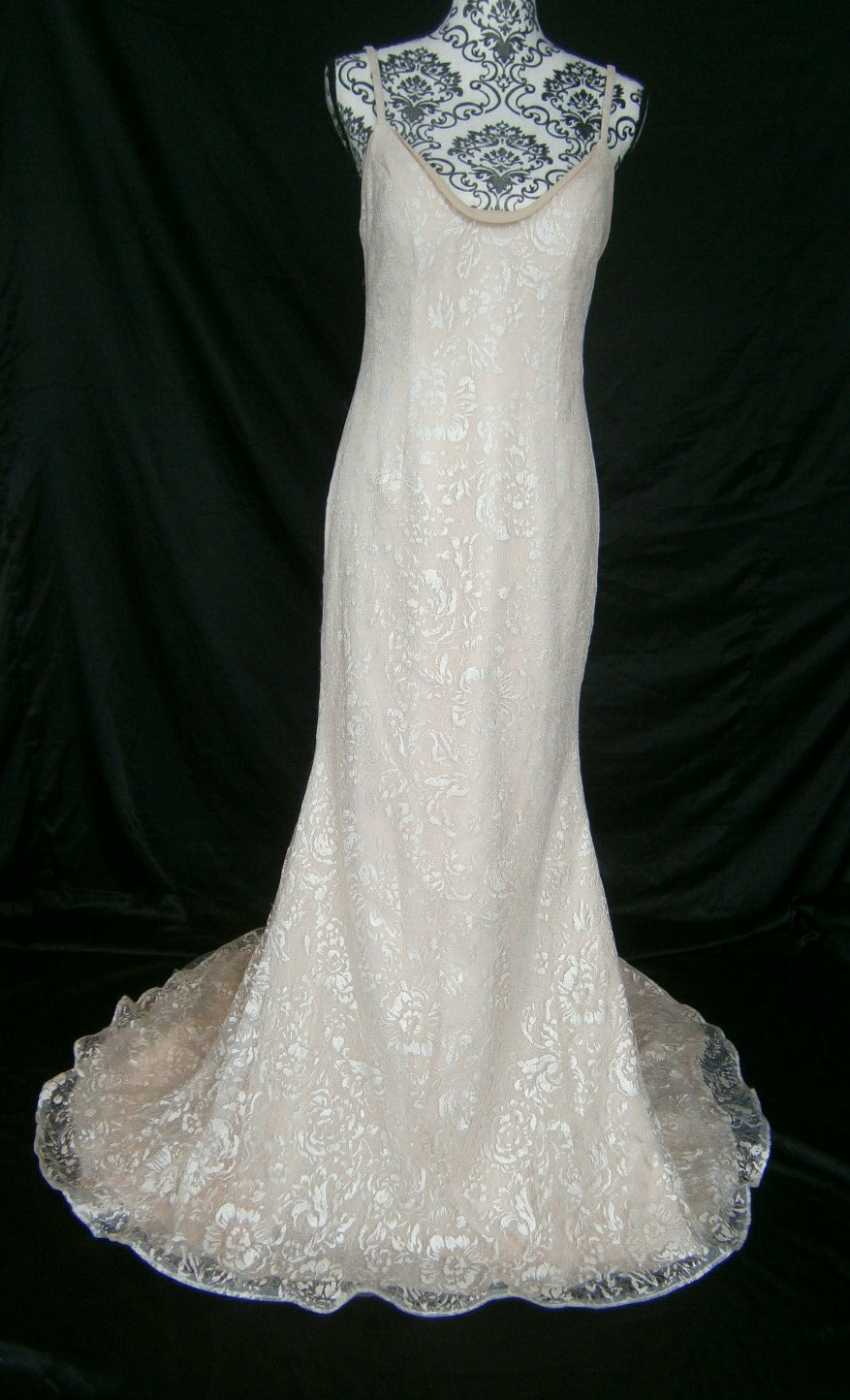 Robert Bullock Faith 6 8 10 Ivory Lace Wedding Dress Nude Lining Train $5,515