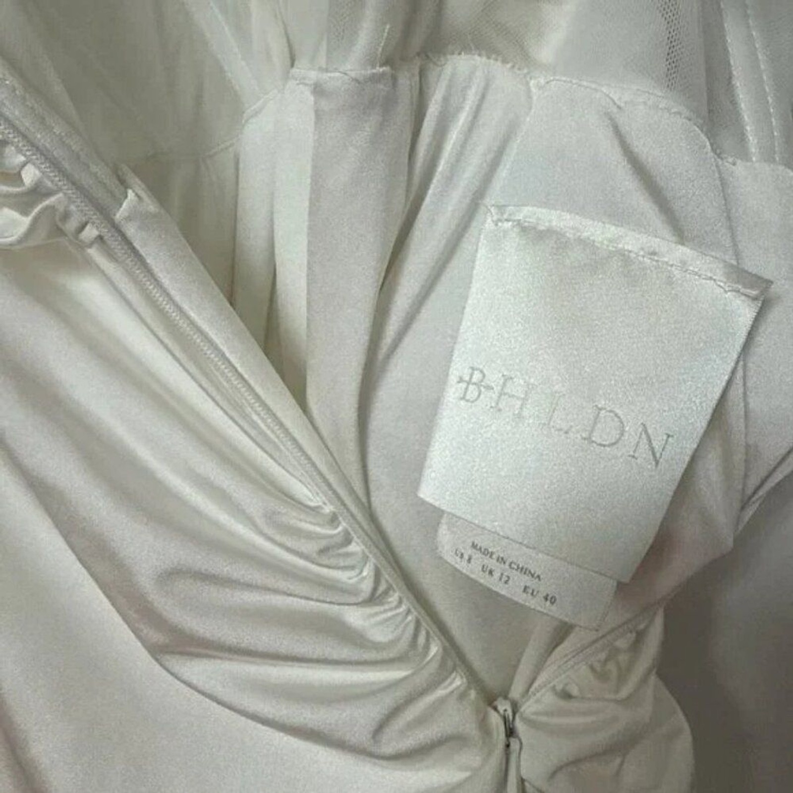 BHLDN Rish Cleo Wedding Gown Elegant Formal Dress White Ivory Ruching 8 NWOT