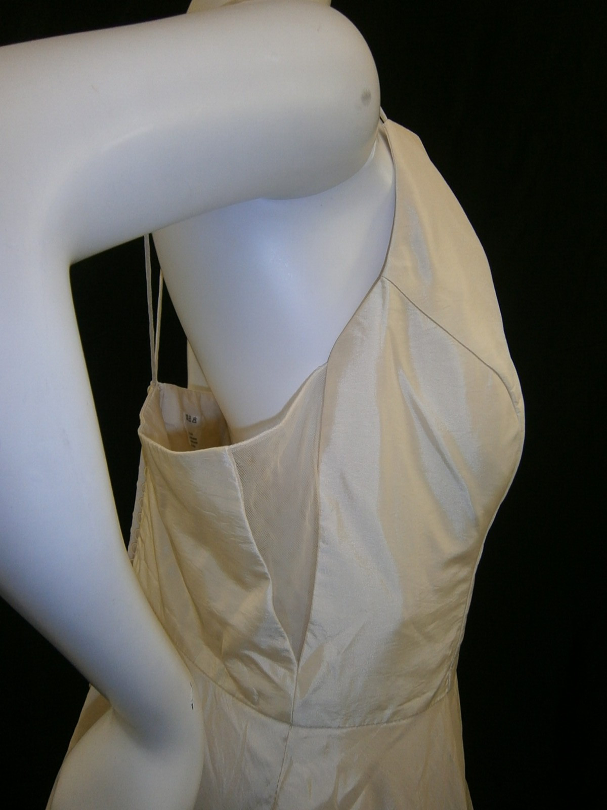 Casablanca Wedding Dress Gown 18 Beige “Sand” Draped Side Illusion Tall 67″