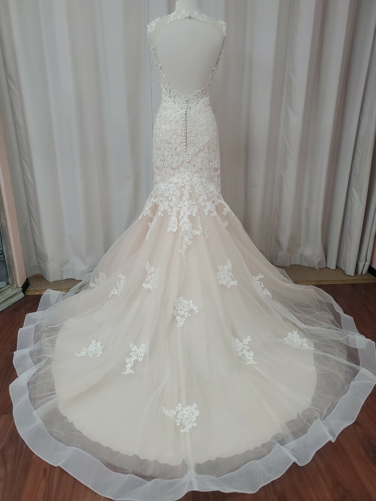Blu Morilee Bridal 5571 Meryl Wedding Dress Mermaid Fitted Illusion Keyhole Lace