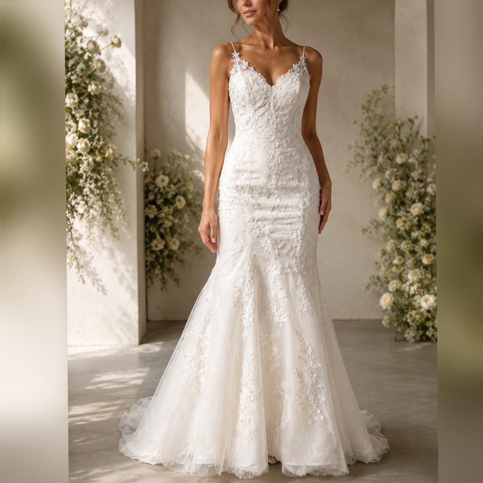Unbranded Ivory Sweetheart neckline Lace Wedding Dress sz 4