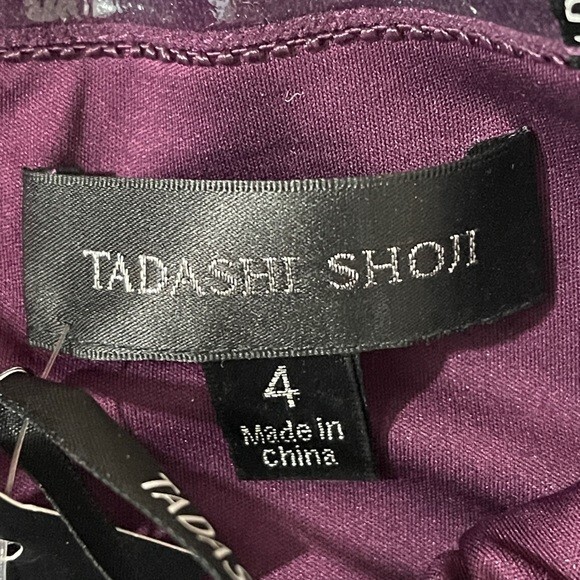Tadashi Shoji Reeve Strapless Lace Bodice Gown Burgundy Size 4