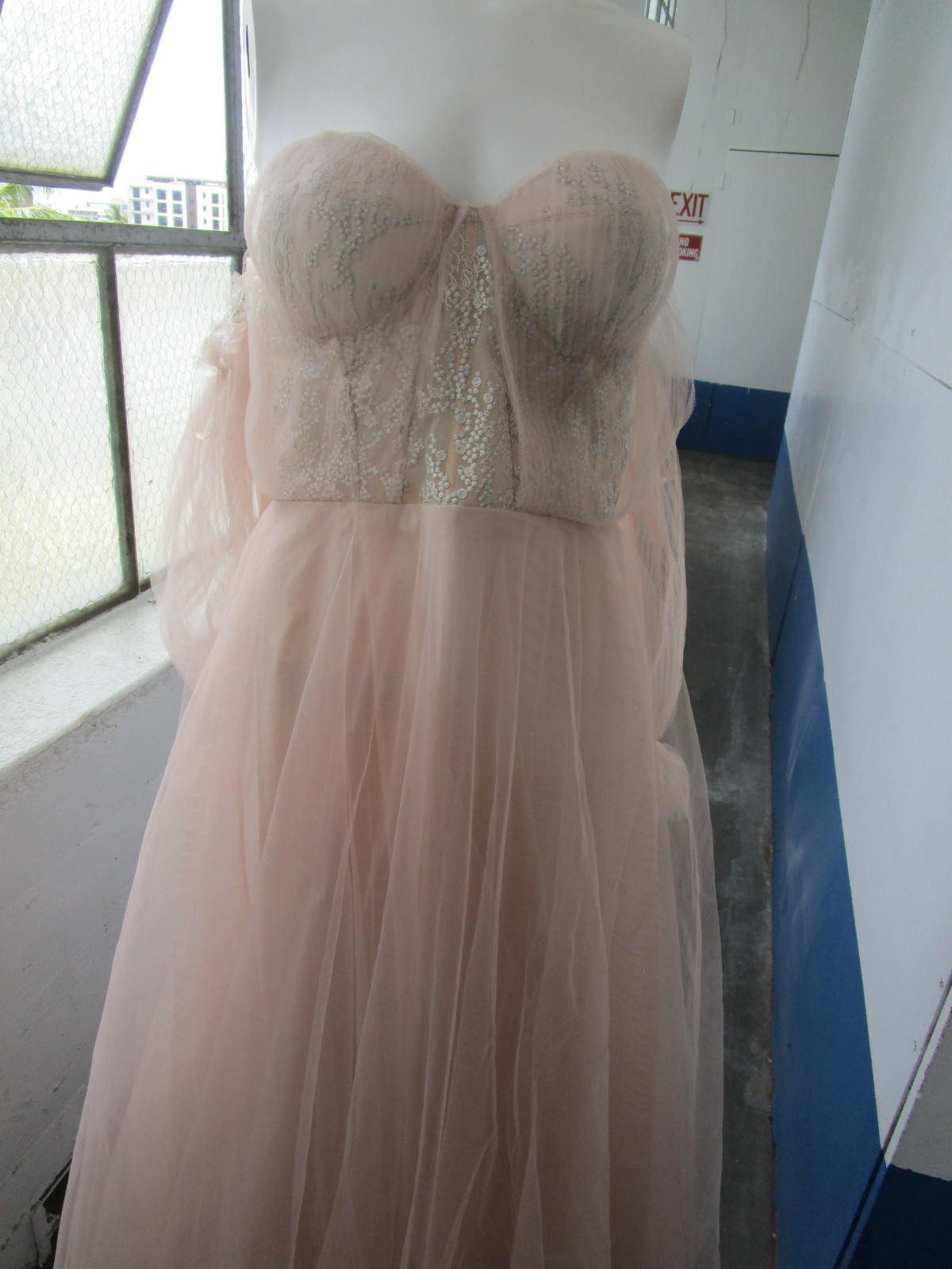 Angelina Androsova Bridal dress GOWN~Princess QUEEN~ TULL~ puff sleeve Couture S