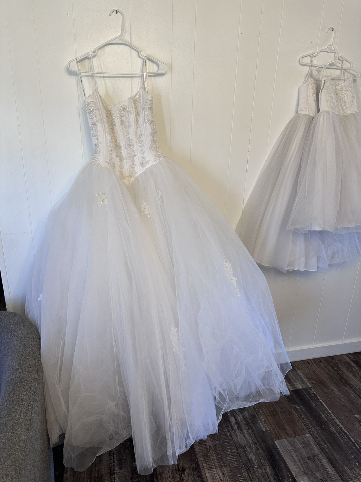 WEDDING DRESS Gown NEW Oleg Cassini White beads Tulle Davids Bridal SZ 6 Bag NWT