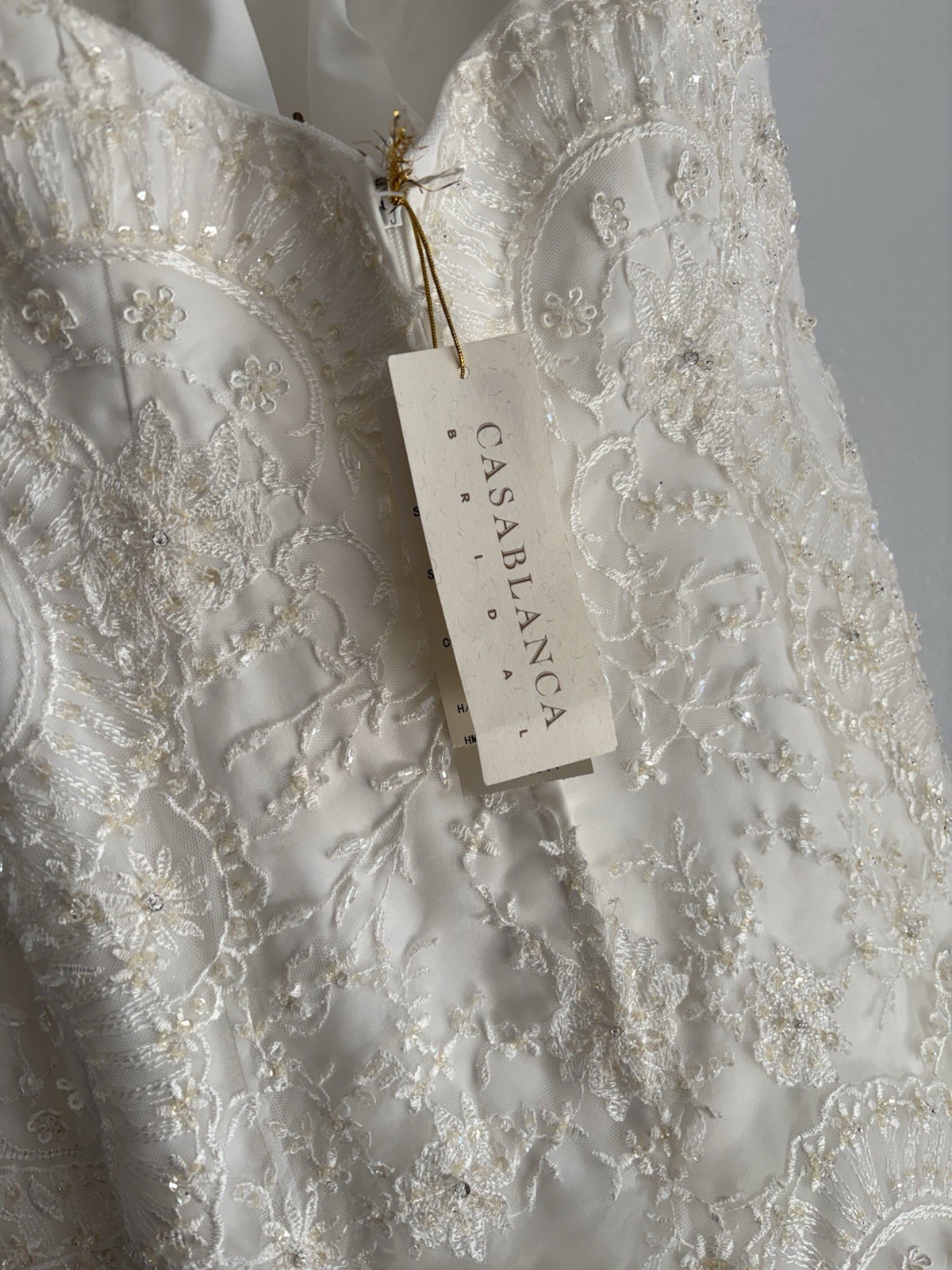 Casablanca Bridal women wedding dress sz 8 Ivory Lace sweetheart Bridal Gown NWT