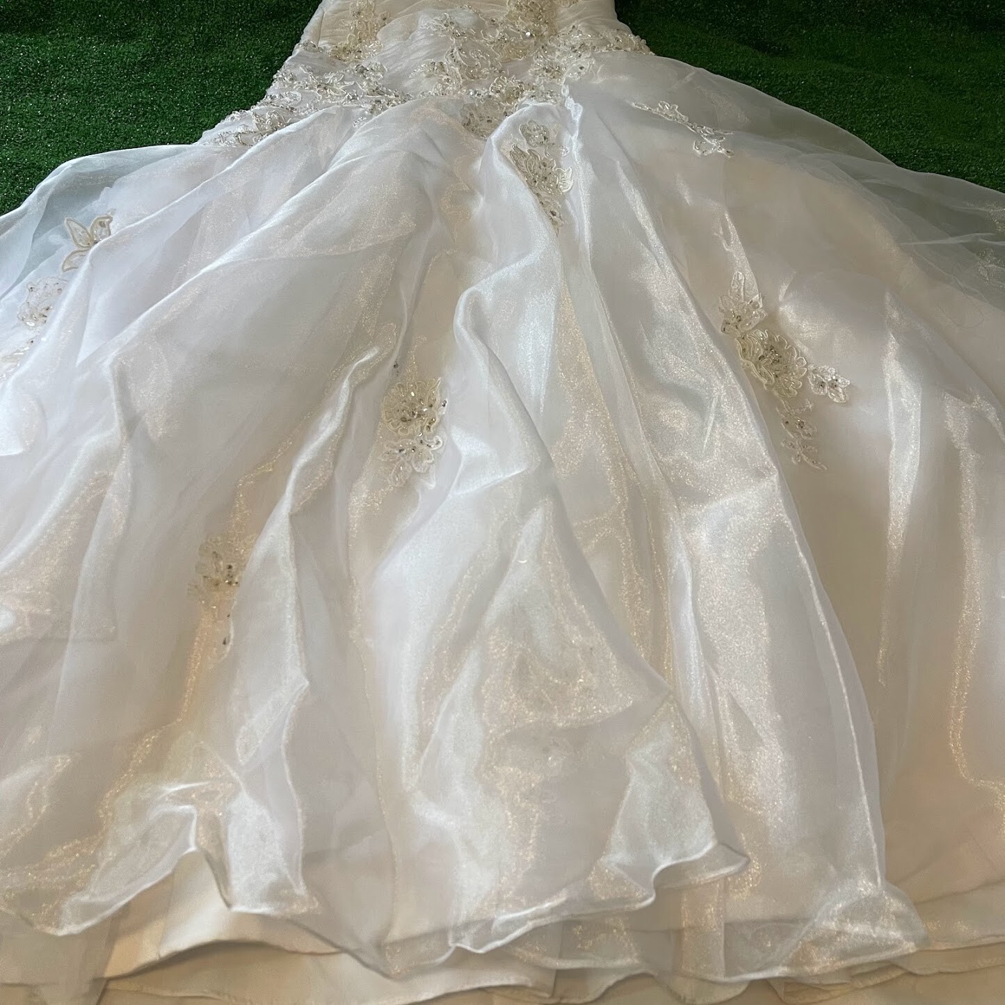 Maggie Sottero Haute Couture Imperial Gown Off Shoulder Wedding Dress Size 0