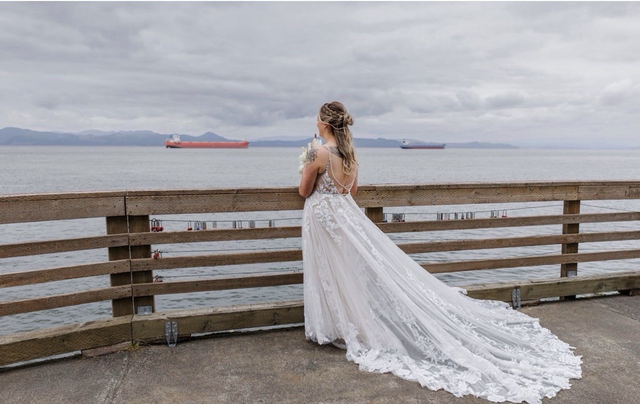 Martina Liana Ivory Lace Tulle A-Line Boho Wedding Dress V-Neck 14