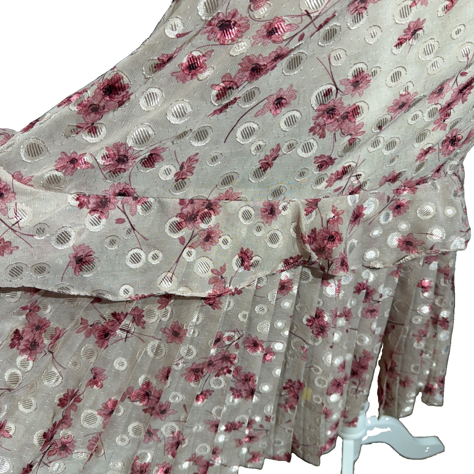 Lulus Pink Floral Midi With OverlayCottage Core Fairy Core FlowyWhimsical.