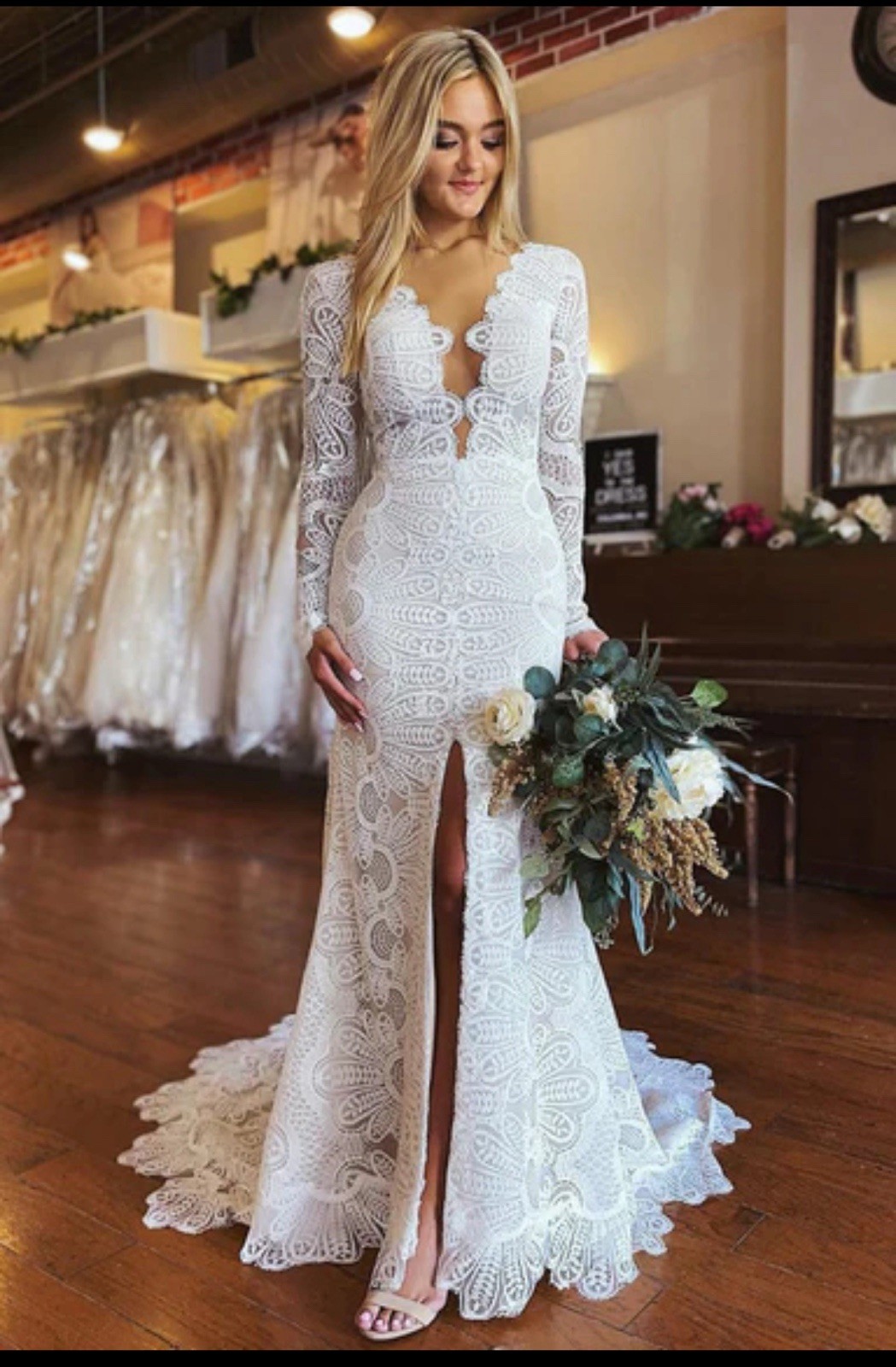 Unbranded Long Sleeve Wedding Dress Size 16