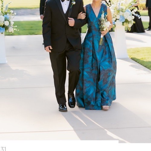 Sachin & Babi Blue Brooke Floral Ballgown Size 0 But Fits Like Size 2/4 Altered