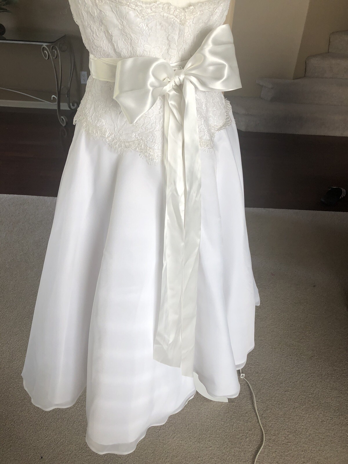 2be White Tea Length Wedding Dress Size 8