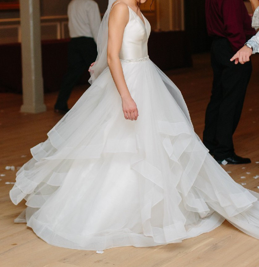 Wtoo Bridals Watters Phaedra Wedding Dress 10 Silk Bodice Tulle Tiered Ball Gown