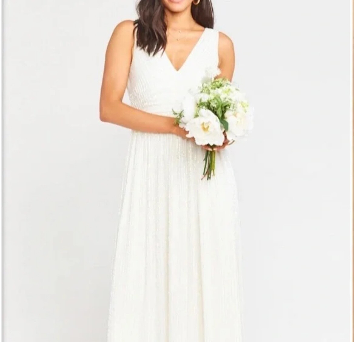 Show Me Your MuMu white wedding dress with shimmery beading