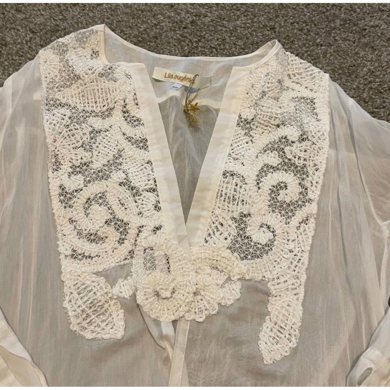 Lila Eugenie dress beach cover up silk cotton white M bridal resort wedding