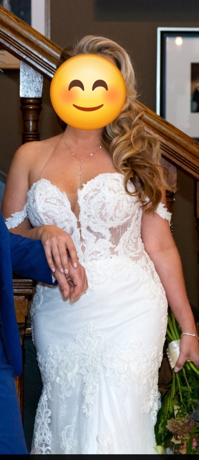 Martina Liana Bridal Dress Size Altered to 10 Bust 36D Ivory Lace