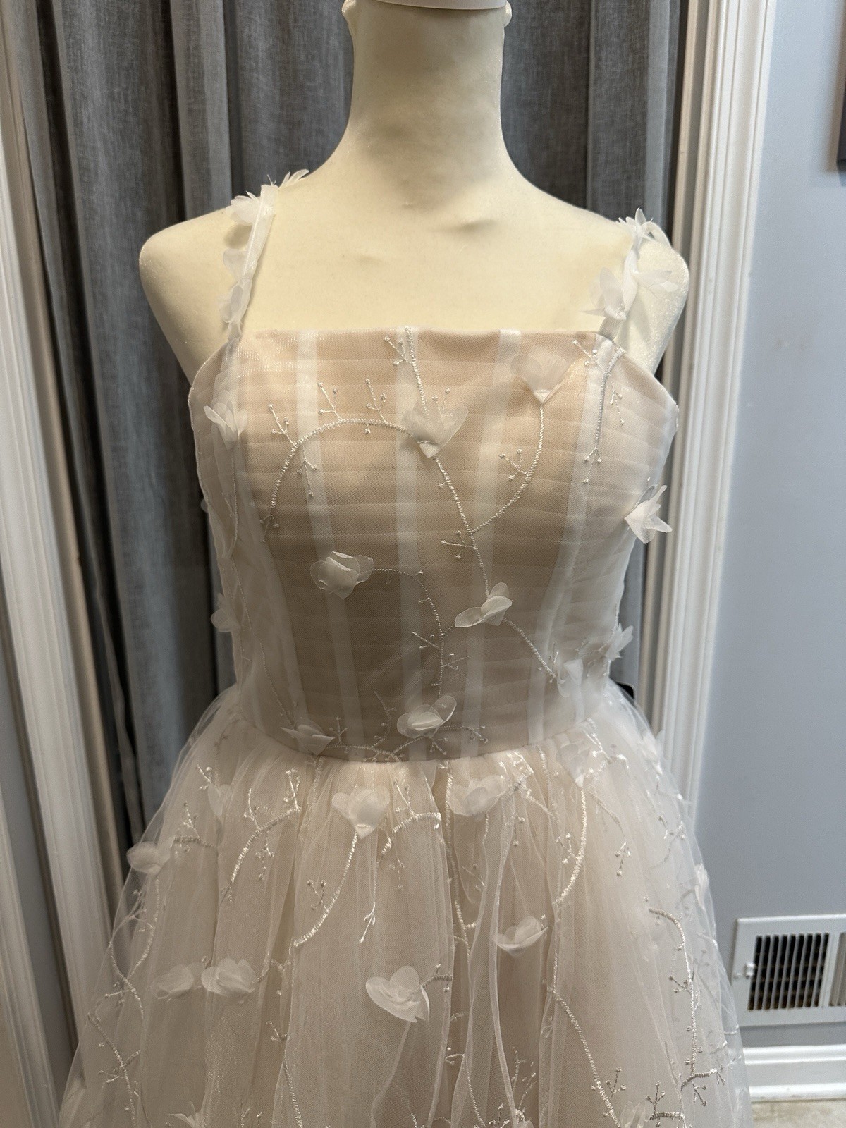CocoMelody A-Line Tea Length Lace Wedding Dress