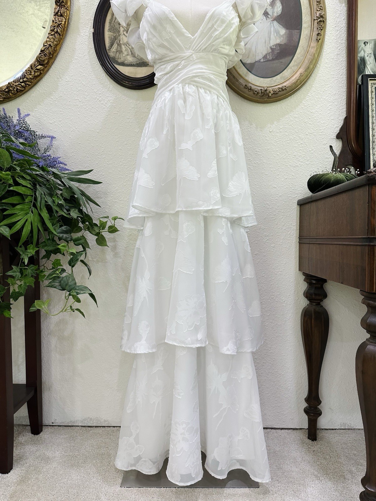 Romantic White Ruffle Dress | Cottagecore Bridal Dress | Beach Wedding
