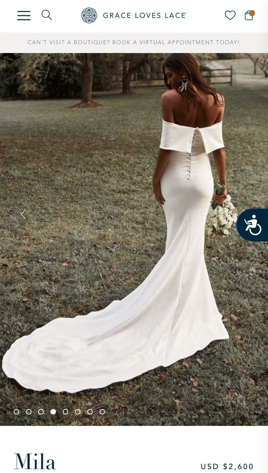 Grace Loves Lace MILA Crepe Wedding Dress Ivory L Convertible Strapless Bustle