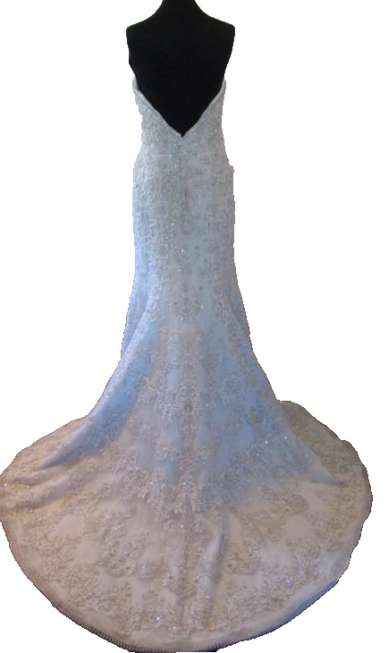 Allure Bridal 10 Wedding Dress C267 Ivory Lace Illusion Mermaid Swarovski Bling