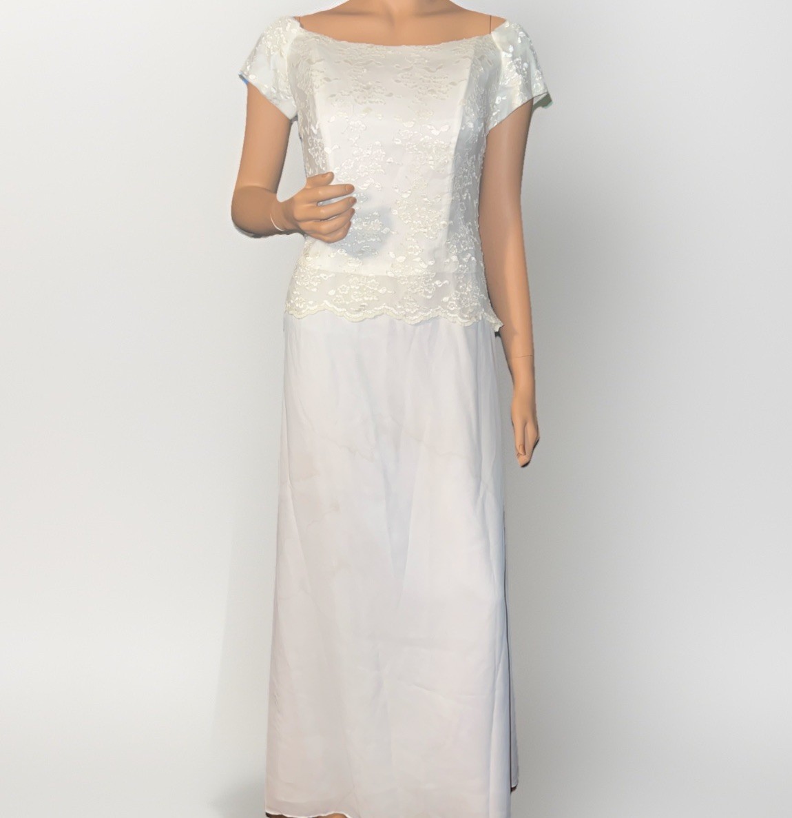 CHADWICK’S Ivory Lace Off Shoulder Wedding Formal Dress Sz 14