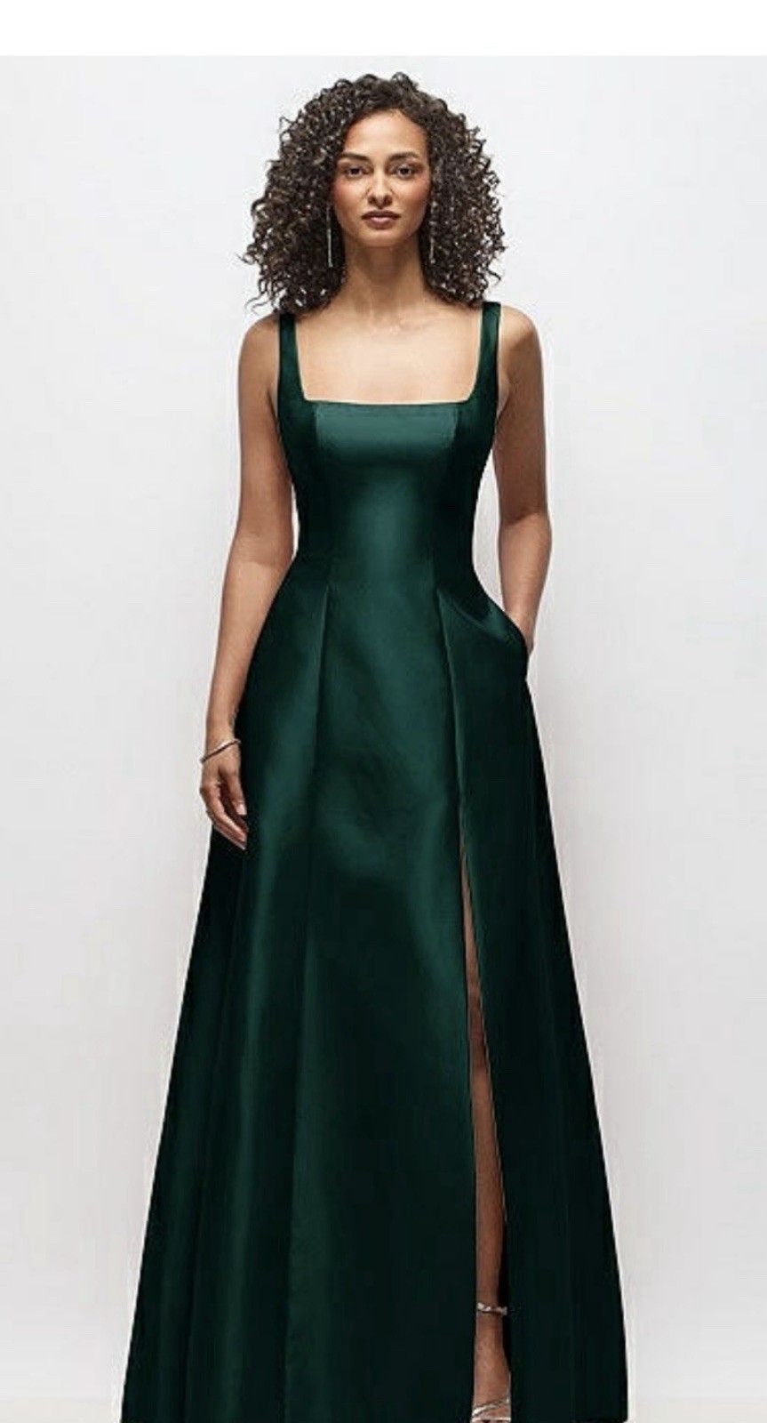 Alfred Sung Satin Square Neck Princess Line Gown Size 14
