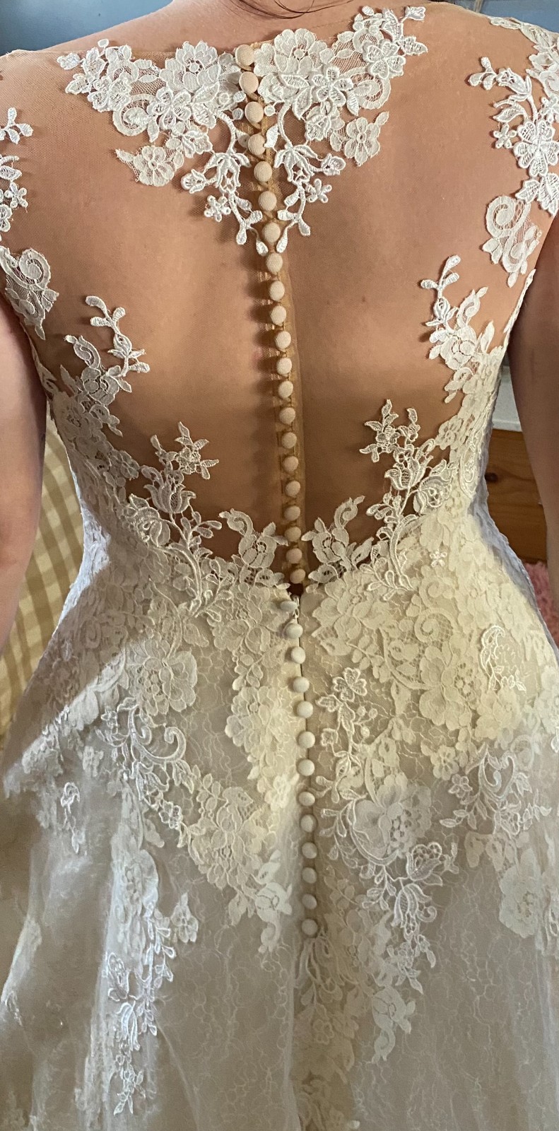Provnias PrimaDonna Ivory and Beige A Line Size 12 (AU) Wedding Dress