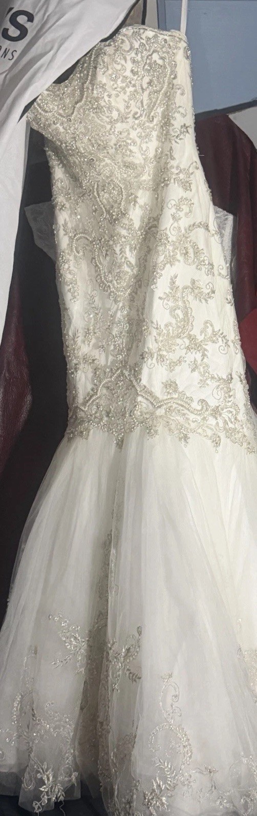 Bridal Dress Casa Blanca Wedding Gown Ivory With Stone Embroid Mermaid Dress Sz6