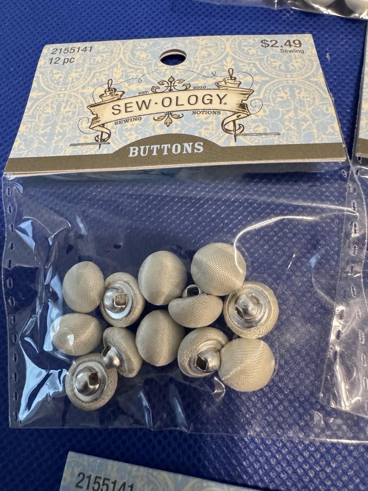 10 new pkgs of 12 Sewology Satin Covered Wedding Dress Buttons 120 buttons total