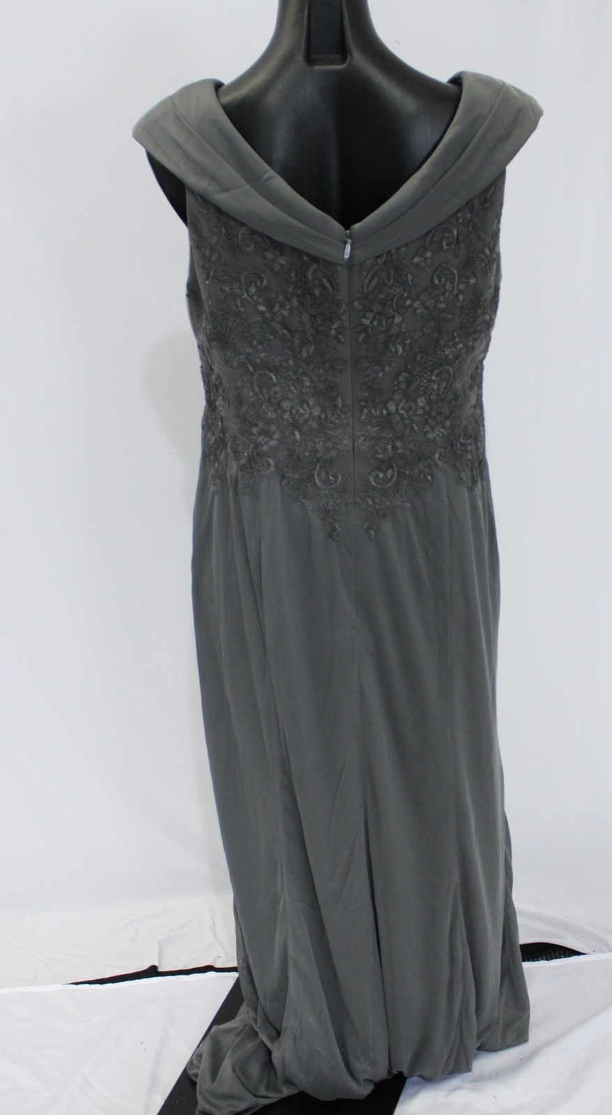 Azazie Women’s Calathea A-Line Lace Mesh Dress AP2 Steel Grey Size: A14 NWT