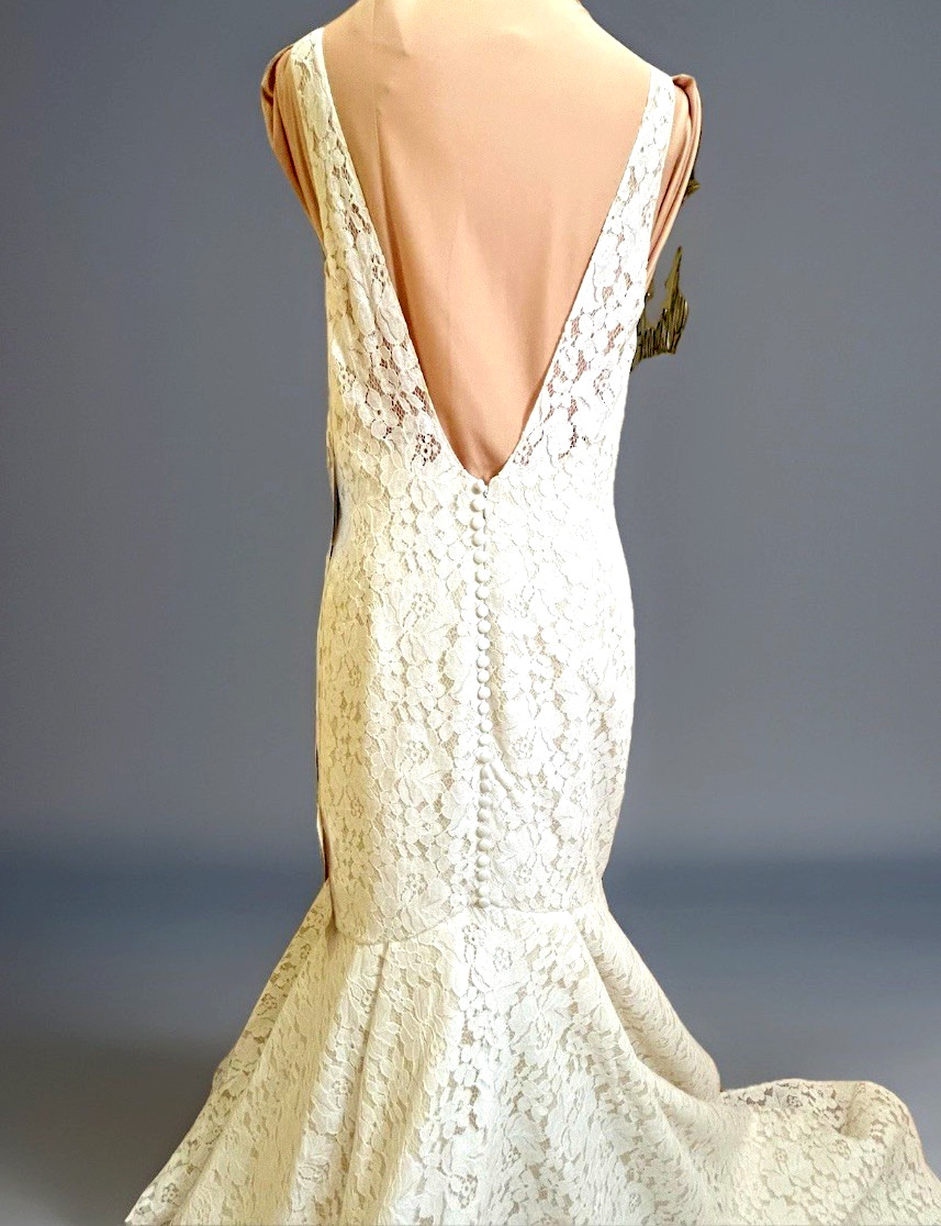 Pronovias Mosaico Wedding Dress Off White Size 12 US