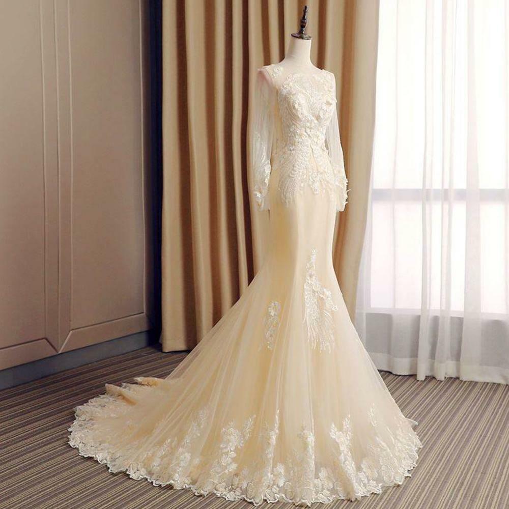 Gorgeous Long Sleeve Mermaid Wedding Dress