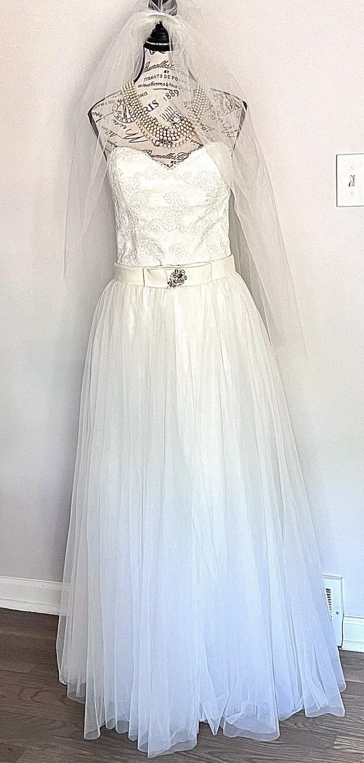 Wtoo by Watters Wedding Dress 2 In 1 Lined Tule Skirt &Lace Dress Bridal Size 12