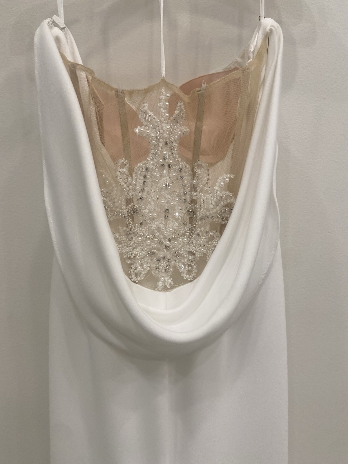 Pronovias Aubrey, Size 8, Off-white/Nude, Retail $2,210