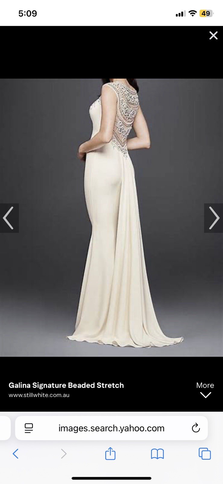NWT $1,058 David’s bridal Beaded Back V Neck Ivory Sheath Wedding Dress 0