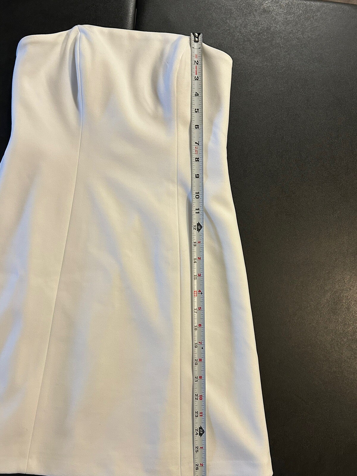 By Watters Strapless Mini Dress Size 2 White with Inner Boning