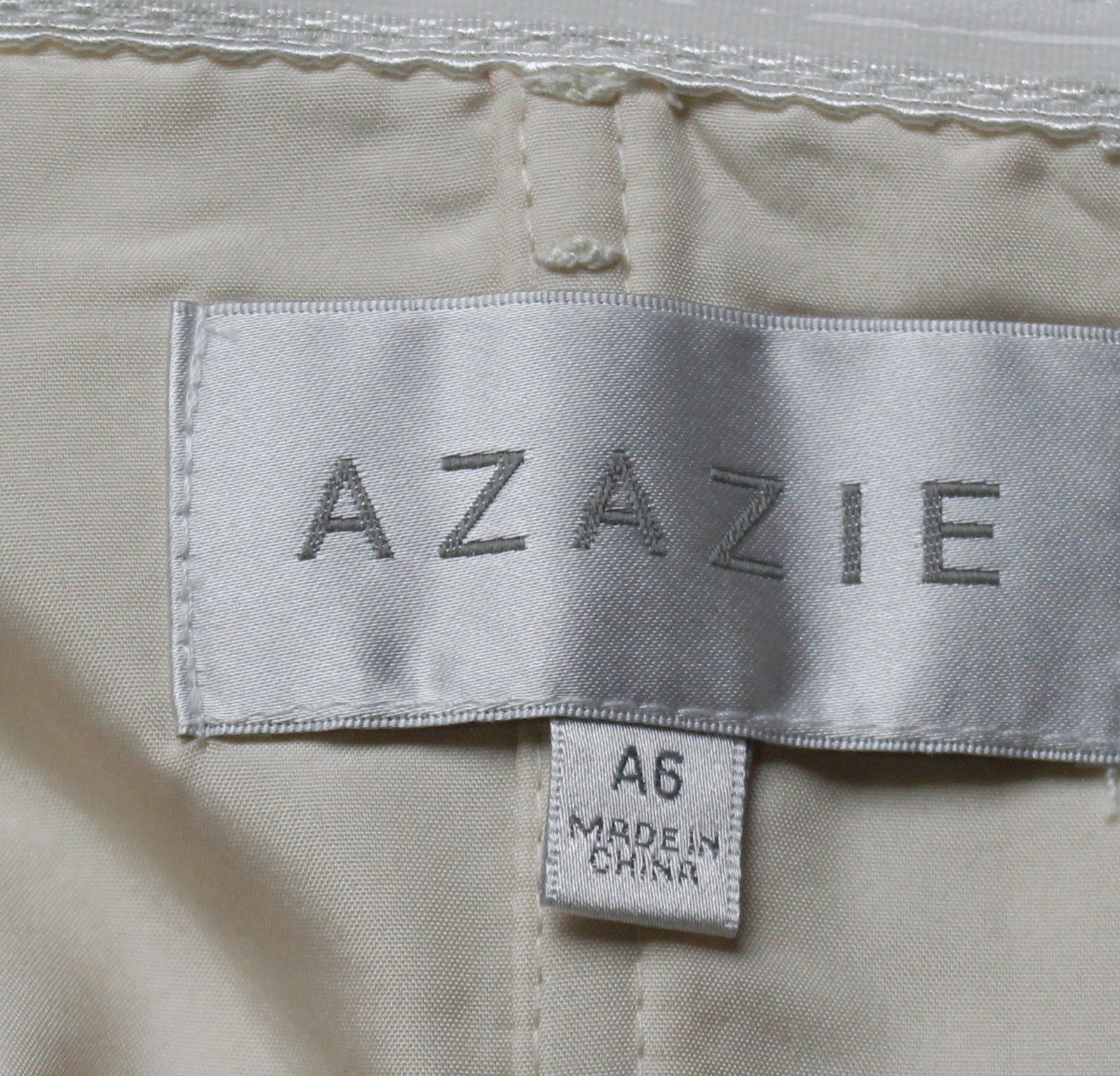 Azazie Women’s Wynter Sheath One Shoulder Satin Dress AP2 White Alabaster SizeA6