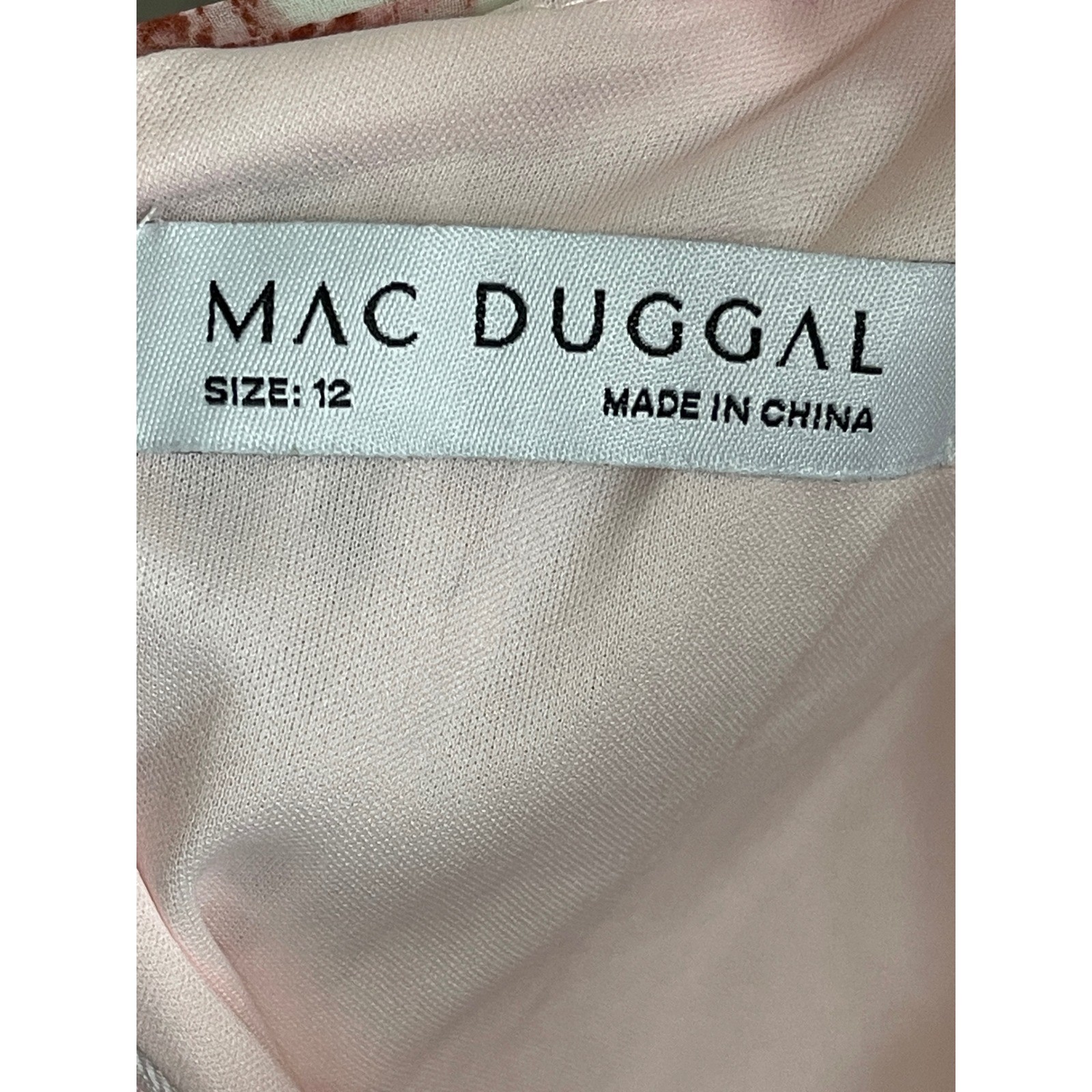 Mac Duggal 50659 Pink Floral Maxi Dress Ruffle Tiered Plunge Formal Dress