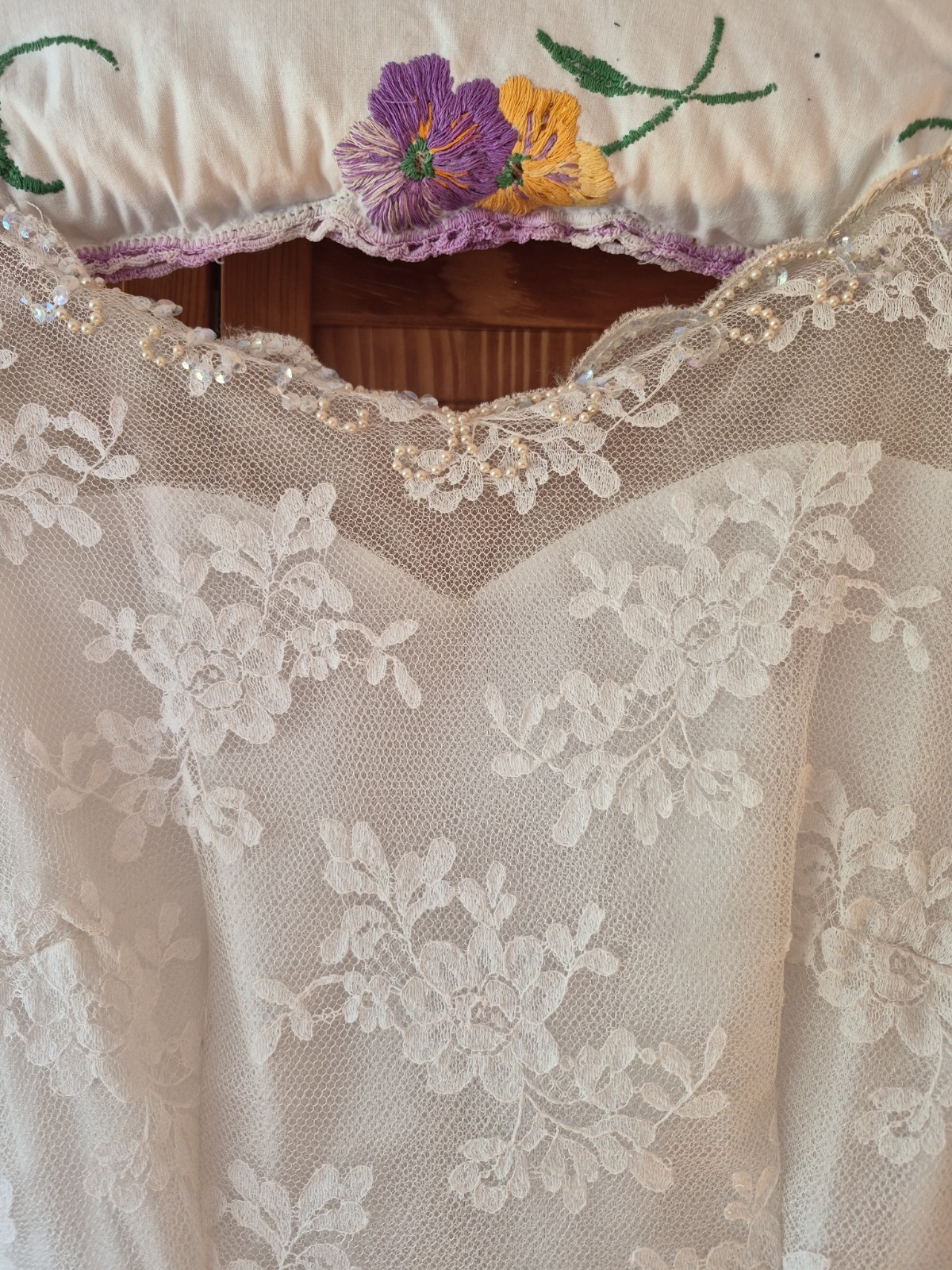 1950’s Boho Wedding Dress Butter Cream Fairytale Bridal Dress