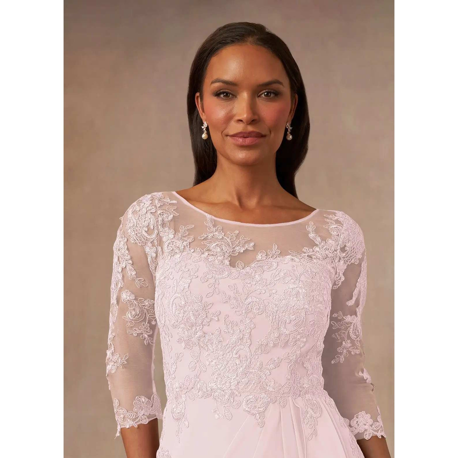 Azazie Calanthe Women’s Formal Dress Blushing Pink A-Line Scoop Chiffon Dress 2